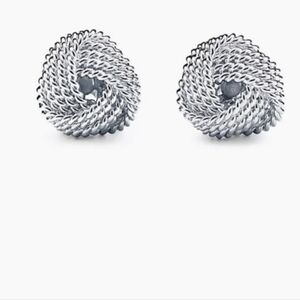 Tiffany & Co. Sterling Silver Twisted Rope Knot Stud Earrings - Silver